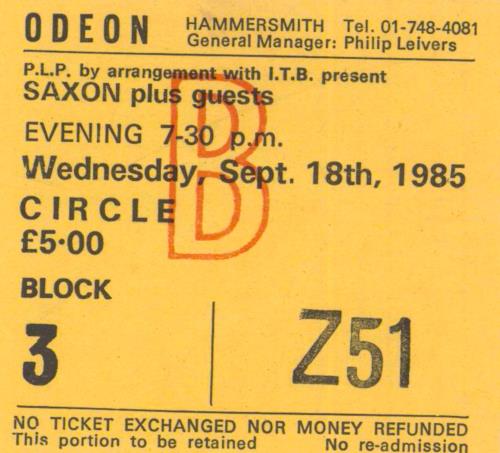 Saxon The Eagle Has Landed + Ticket Stub tour programme UK SAXTRTH829709