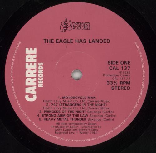 Saxon The Eagle Has Landed - Embossed & Stickered Sleeve + Merch Insert vinyl LP album (LP record) UK SAXLPTH649908