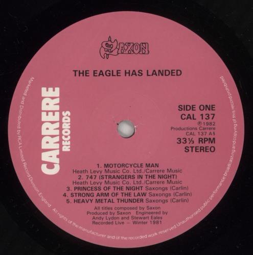 Saxon The Eagle Has Landed - Embossed + Merch Insert vinyl LP album (LP record) UK SAXLPTH781260