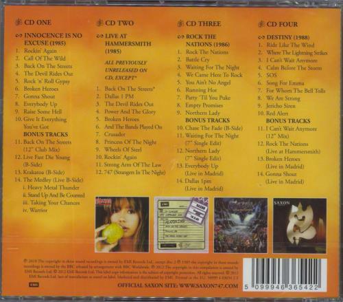 Saxon The EMI Years (1985-1988) - Sealed 4-CD album set UK SAX4CTH802130