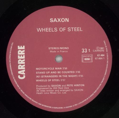 Saxon Wheels Of Steel vinyl LP album (LP record) French SAXLPWH872043