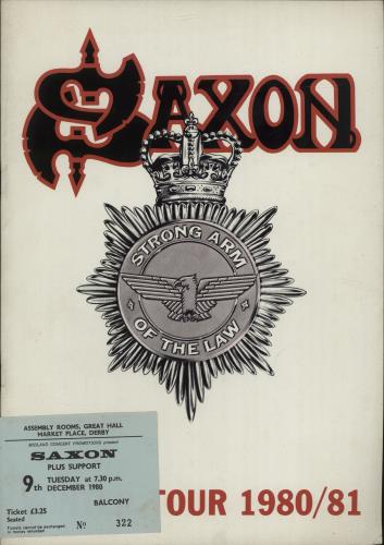 Saxon Winter Tour 1980/81 + ticket stub tour programme UK SAXTRWI157930