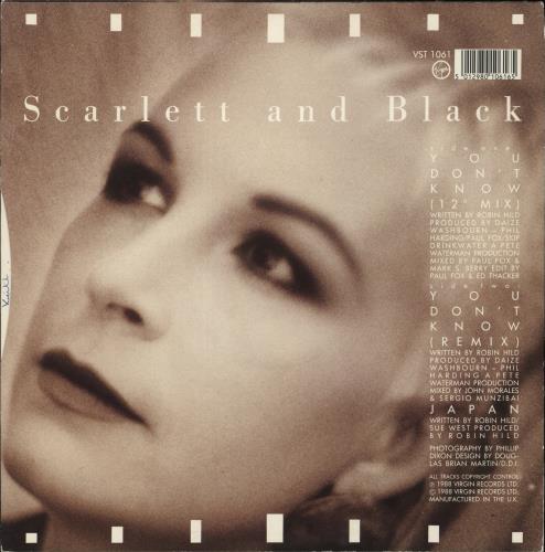 Scarlett And Black You Don't Know 12" vinyl single (12 inch record / Maxi-single) UK XCB12YO665332