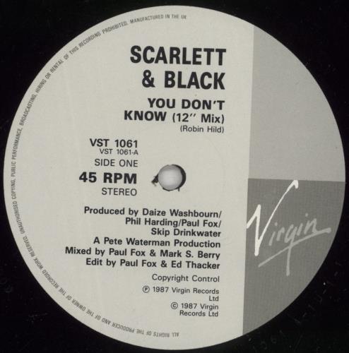 Scarlett And Black You Don't Know 12" vinyl single (12 inch record / Maxi-single) UK XCB12YO665332