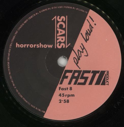Scars Adult/ery / Horrorshow - EX 7" vinyl single (7 inch record / 45) UK ARS07AD683632