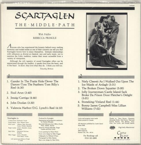 Scartaglen The Middle Path vinyl LP album (LP record) US YCBLPTH692582