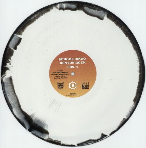 School Disco Denton Rock - Black and White Swirl Vinyl vinyl LP album (LP record) UK 7EKLPDE872215