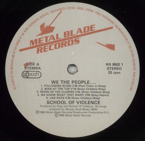 School Of Violence We The People...? vinyl LP album (LP record) Dutch 8FJLPWE874446