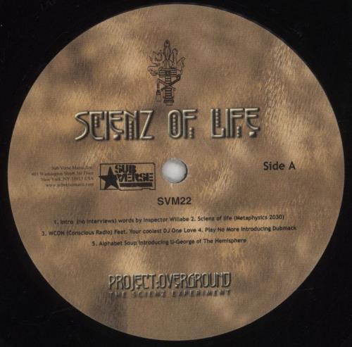 Scienz Of Life Project Overground: The Scienz Experiment 2-LP vinyl record set (Double LP Album) US 8FK2LPR854521