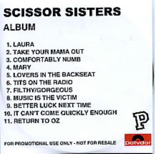 Scissor Sisters Scissor Sisters CD-R acetate UK SS1CRSC282608