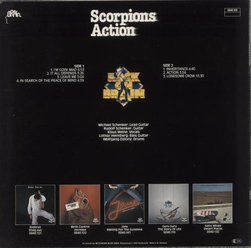 Scorpions Action vinyl LP album (LP record) German SCOLPAC568666