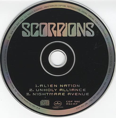 Scorpions Alien Nation CD single (CD5 / 5") US SCOC5AL203829