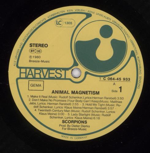 Scorpions Animal Magnetism vinyl LP album (LP record) German SCOLPAN891978