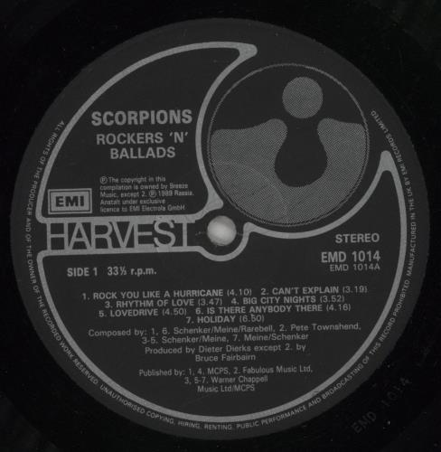 Scorpions Best Of Rockers N' Ballads vinyl LP album (LP record) UK SCOLPBE586438