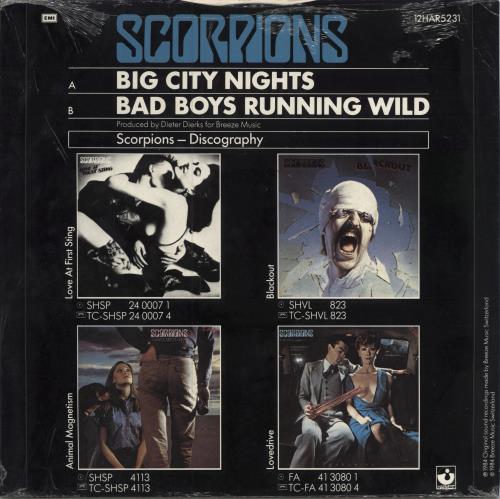 Scorpions Big City Nights + shrink 12" vinyl single (12 inch record / Maxi-single) UK SCO12BI784908