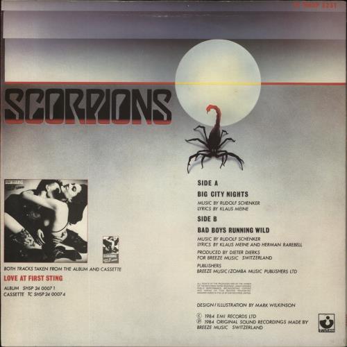Scorpions Big City Nights - EX 12" vinyl picture disc (12 inch picture record) UK SCO2PBI849511