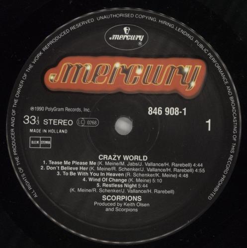 Scorpions Crazy World vinyl LP album (LP record) Dutch SCOLPCR276268