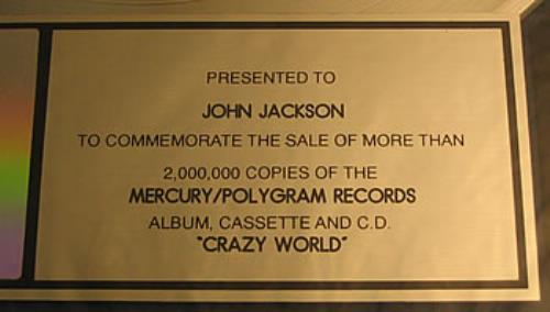 Scorpions Crazy World award disc US SCOAWCR355059