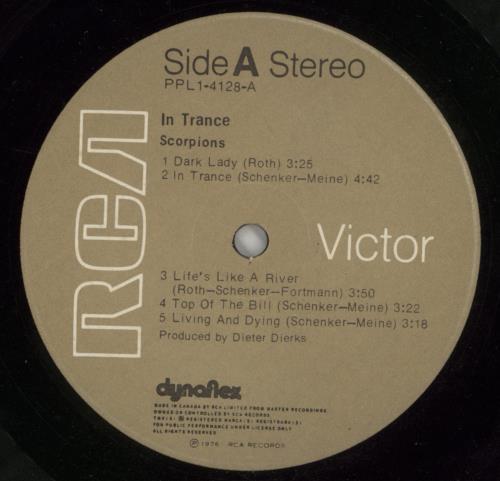 Scorpions In Trance vinyl LP album (LP record) Canadian SCOLPIN869340