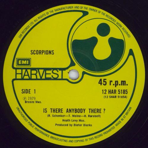 Scorpions Is There Anybody There? 12" vinyl single (12 inch record / Maxi-single) UK SCO12IS832817