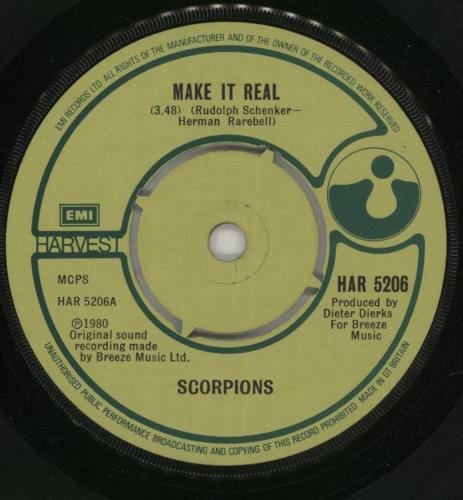 Scorpions Make It Real 7" vinyl single (7 inch record / 45) UK SCO07MA552180