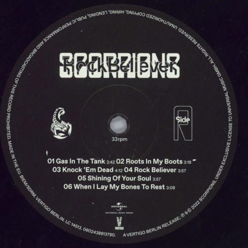 Scorpions Rock Believer vinyl LP album (LP record) German SCOLPRO820180