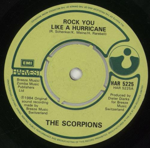 Scorpions Rock You Like A Hurricane 7" vinyl single (7 inch record / 45) UK SCO07RO466457