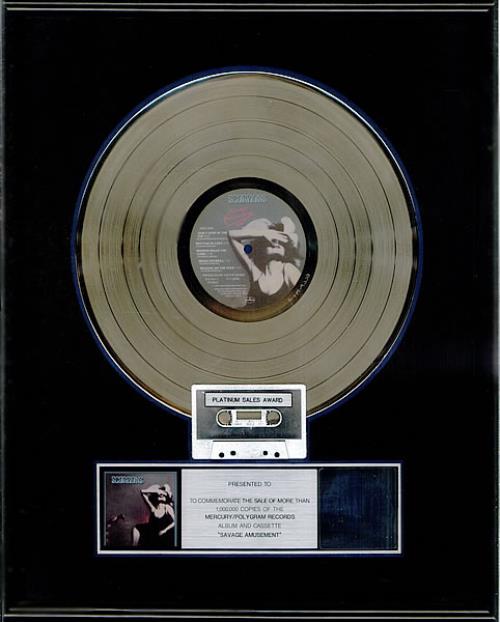 Scorpions Savage Amusement award disc US SCOAWSA498911