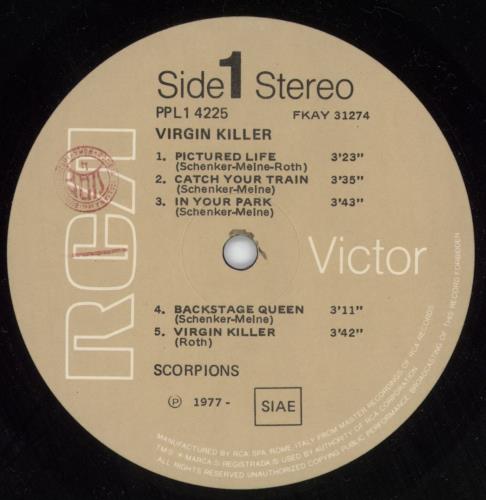 Scorpions Virgin Killer vinyl LP album (LP record) Italian SCOLPVI813831
