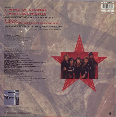 Scorpions Wind Of Change - Red Vinyl 12" vinyl single (12 inch record / Maxi-single) UK SCO12WI811348