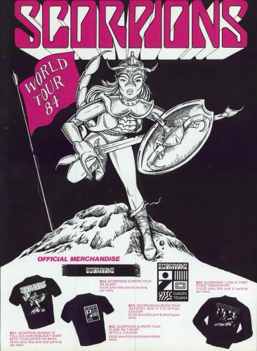Scorpions World Tour '84 + Merch Insert & Patch tour programme UK SCOTRWO783166