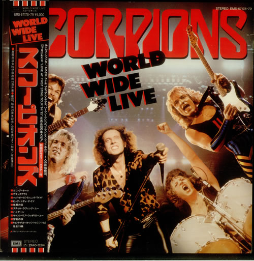Scorpions World Wide Live + Obi 2-LP vinyl record set (Double LP Album) Japanese SCO2LWO549083