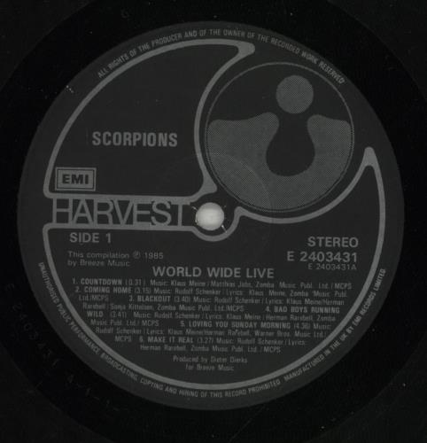 Scorpions World Wide Live - VG 2-LP vinyl record set (Double LP Album) UK SCO2LWO876746