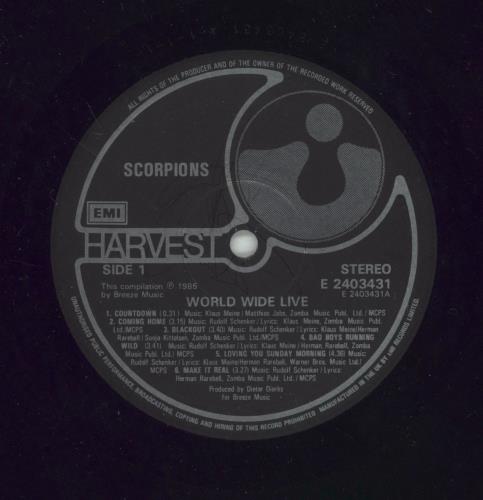 Scorpions World Wide Live 2-LP vinyl record set (Double LP Album) UK SCO2LWO277079