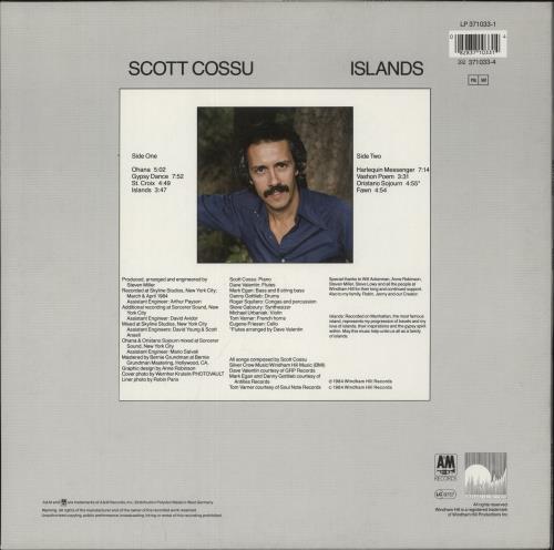 Scott Cossu Islands vinyl LP album (LP record) German UF7LPIS626136
