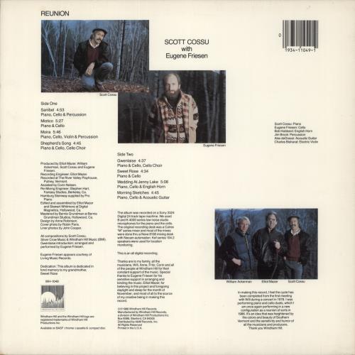 Scott Cossu Reunion vinyl LP album (LP record) US UF7LPRE892623