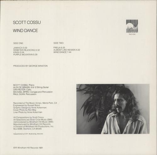 Scott Cossu Wind Dance vinyl LP album (LP record) German UF7LPWI892625