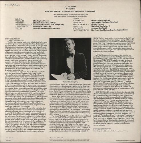 Scott Joplin Prodigal Son vinyl LP album (LP record) UK OT1LPPR508127