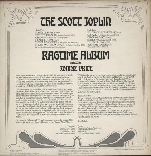 Scott Joplin The Scott Joplin Ragtime Album vinyl LP album (LP record) UK OT1LPTH880643