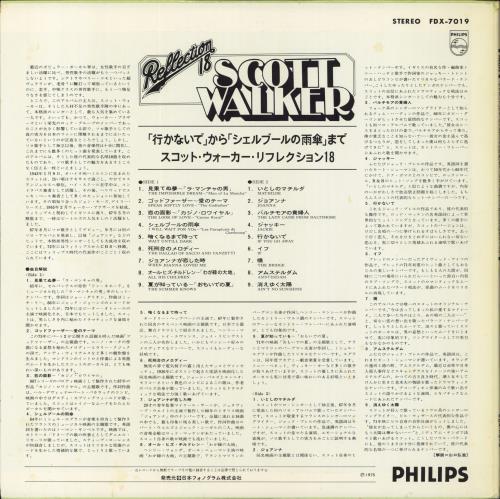 Scott Walker Reflection 18 vinyl LP album (LP record) Japanese SWLLPRE804356