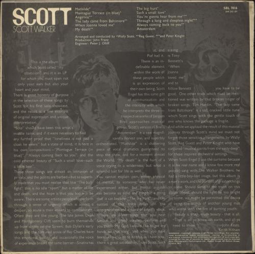 Scott Walker Scott - Ex vinyl LP album (LP record) UK SWLLPSC749573