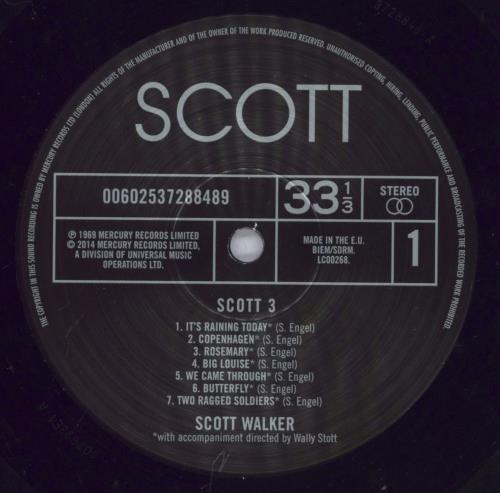 Scott Walker Scott 3 - 180gm vinyl LP album (LP record) UK SWLLPSC833029