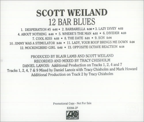 Scott Weiland 12 Bar Blues CD album (CDLP) US S.WCDBA118267