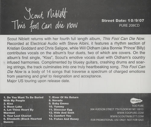 Scout Niblett This Fool Can Die Now CD album (CDLP) US SN1CDTH460210