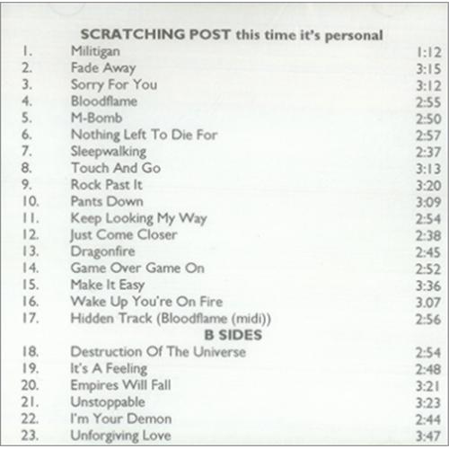 Scratching Post This Time It's Personal CD-R acetate UK SXPCRTH427269