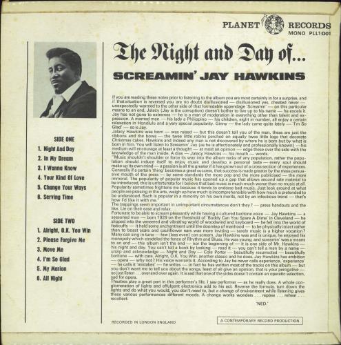 Screamin' Jay Hawkins The Night And Day Of vinyl LP album (LP record) UK SJWLPTH697106