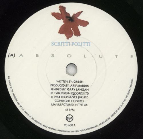 Scritti Politti Absolute 7" vinyl single (7 inch record / 45) UK SCR07AB163234