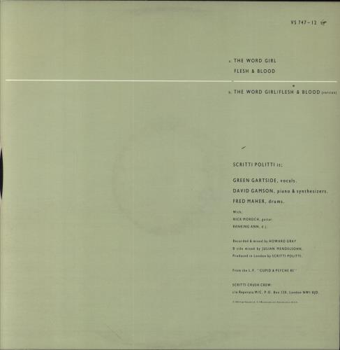 Scritti Politti The Word Girl 12" vinyl single (12 inch record / Maxi-single) UK SCR12TH372933