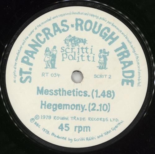 Scritti Politti Work In Progress EP 7" vinyl single (7 inch record / 45) UK SCR07WO336123