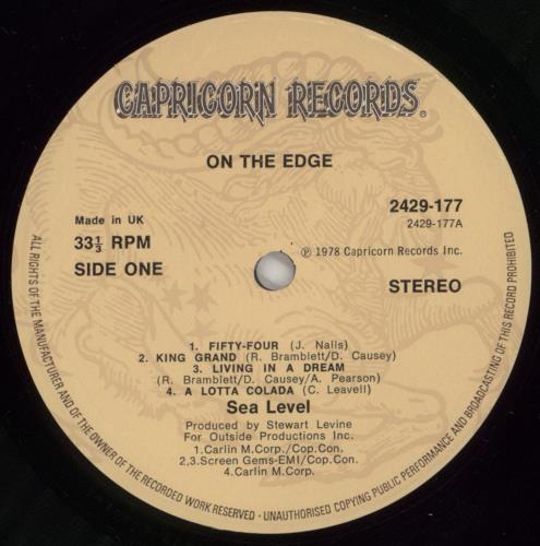 Sea Level On The Edge vinyl LP album (LP record) UK SE7LPON346734